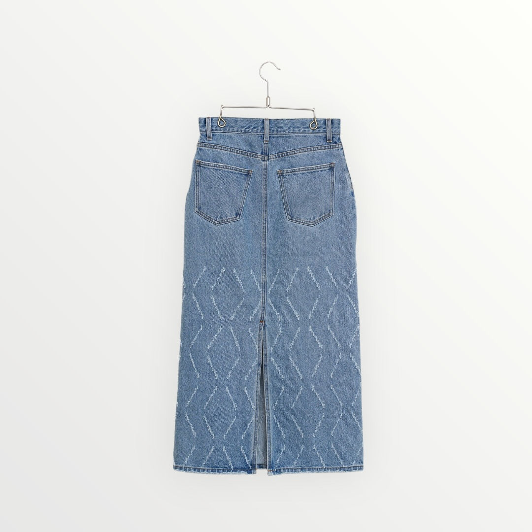 【YENN】LASER CUT DENIM SK_260203004019