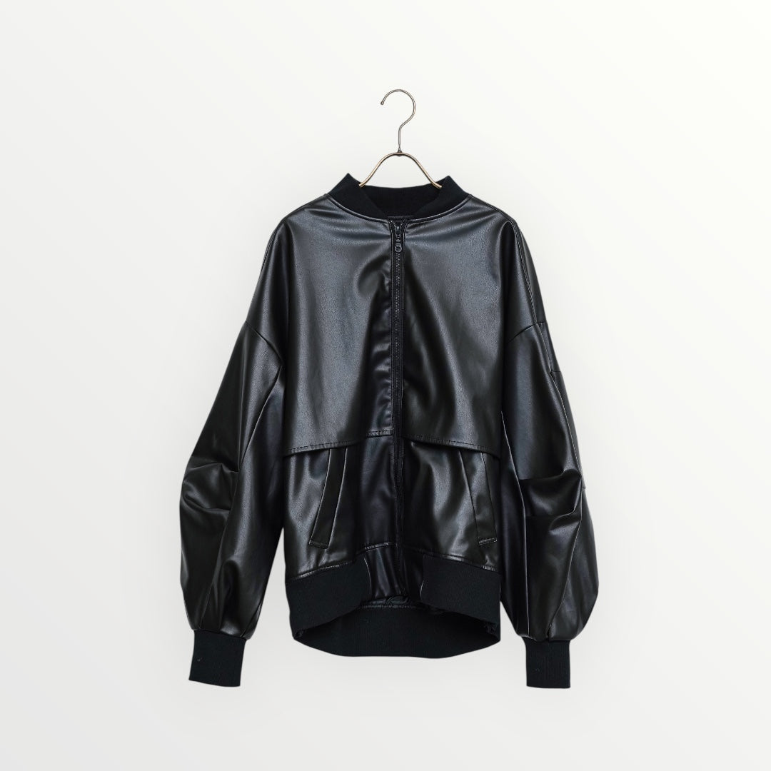 #17内藤唯選手着用【Parc.1】Synthetic leather layered Jacket_250926006729