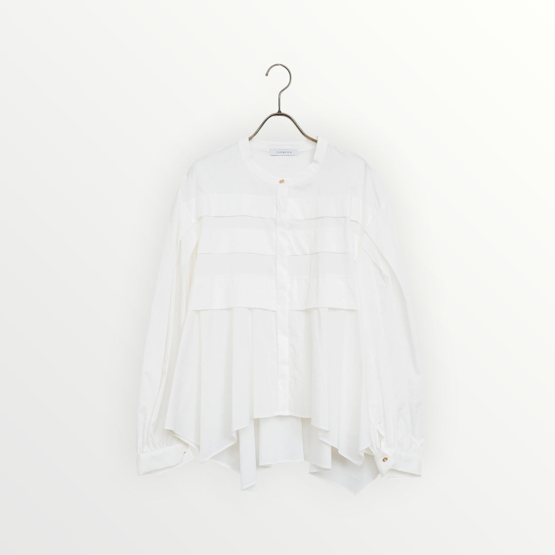 【CHIGNON】ピンタックフレア長袖ブラウス_251213002201
