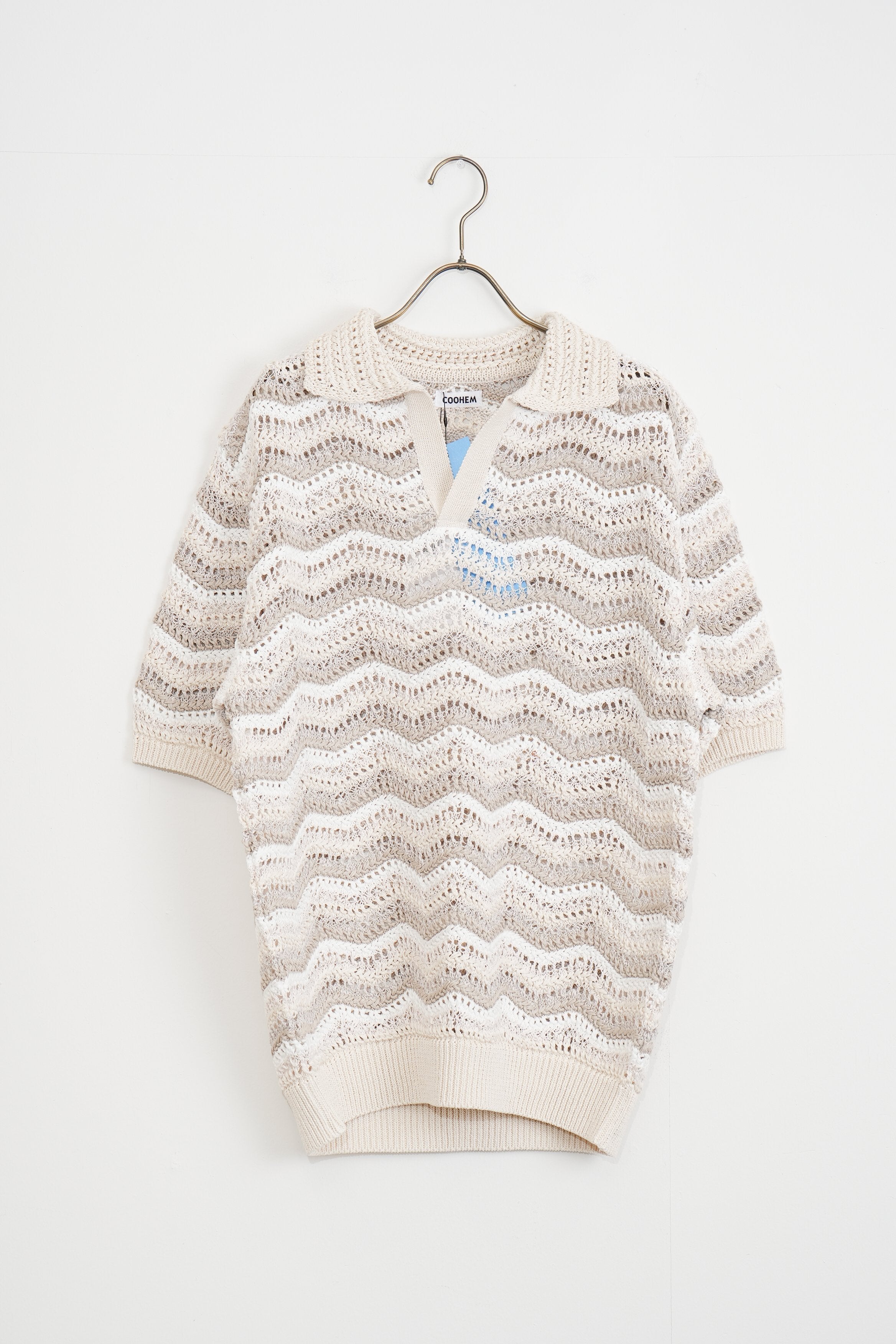 【COOHEM〈men's〉】ZIGZAG SUKASHI KNIT P/O_250326005062
