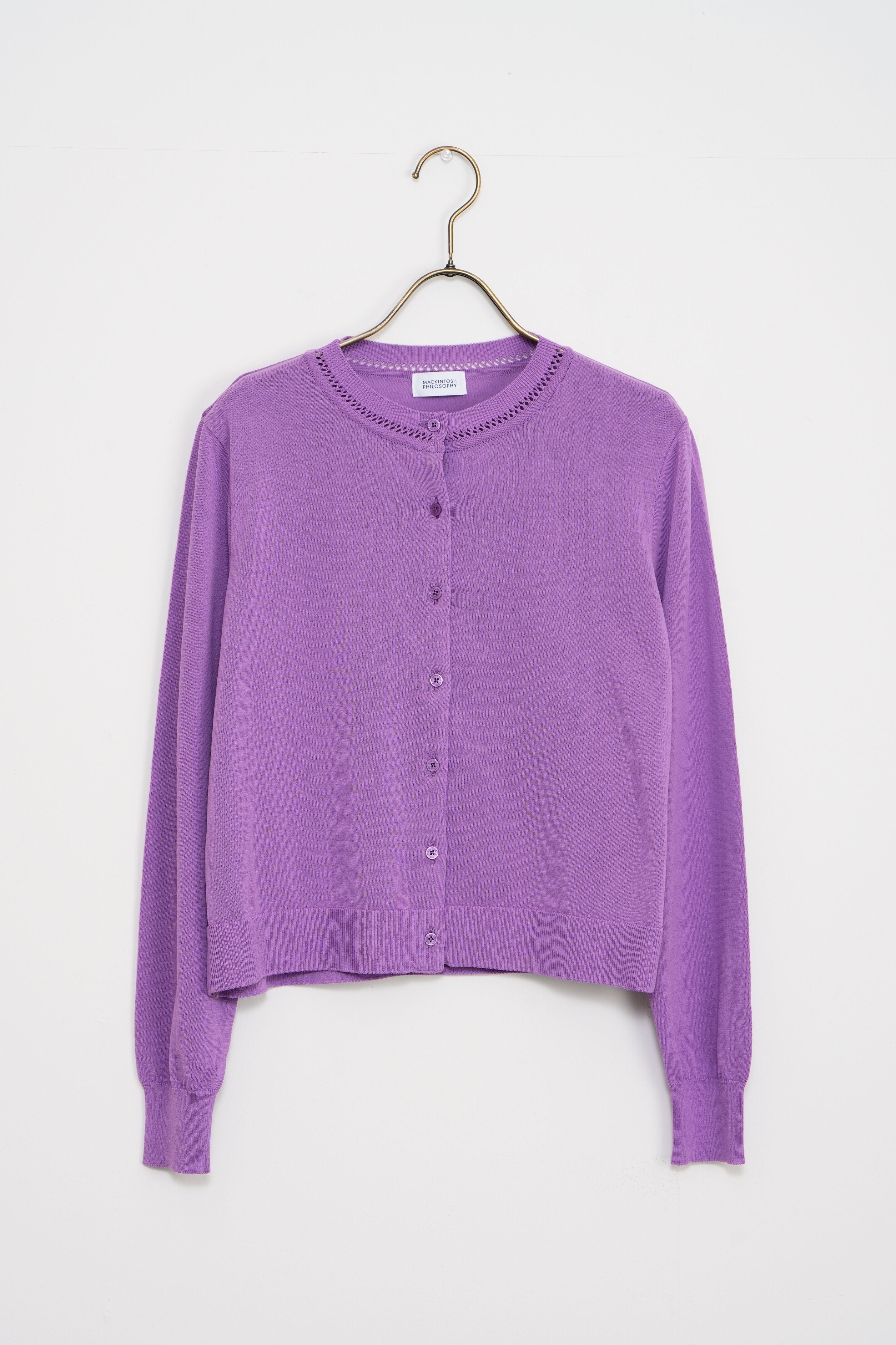 【MACKINTOSH  PHILOSOPHY】 アイレットクルーネックカーディガン_230722002958