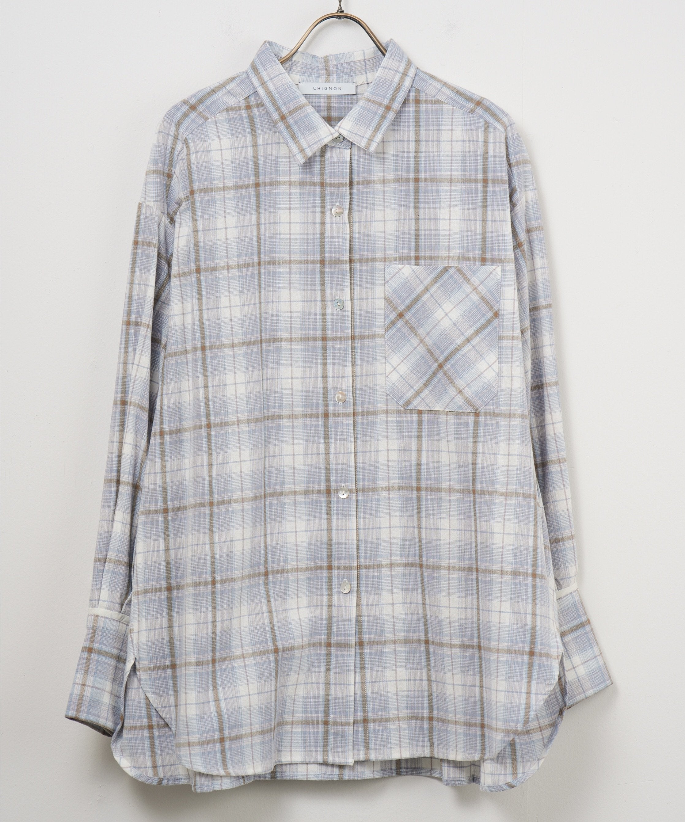 【CHIGNON】チェック2WAYシャツ_250215002387