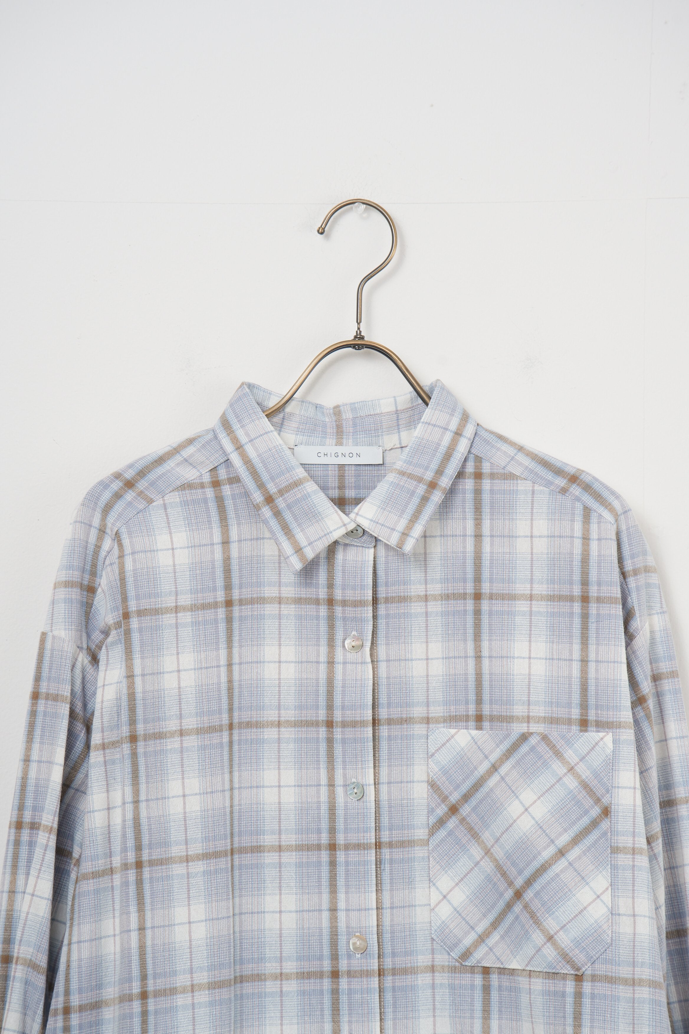 【CHIGNON】チェック2WAYシャツ_250215002387