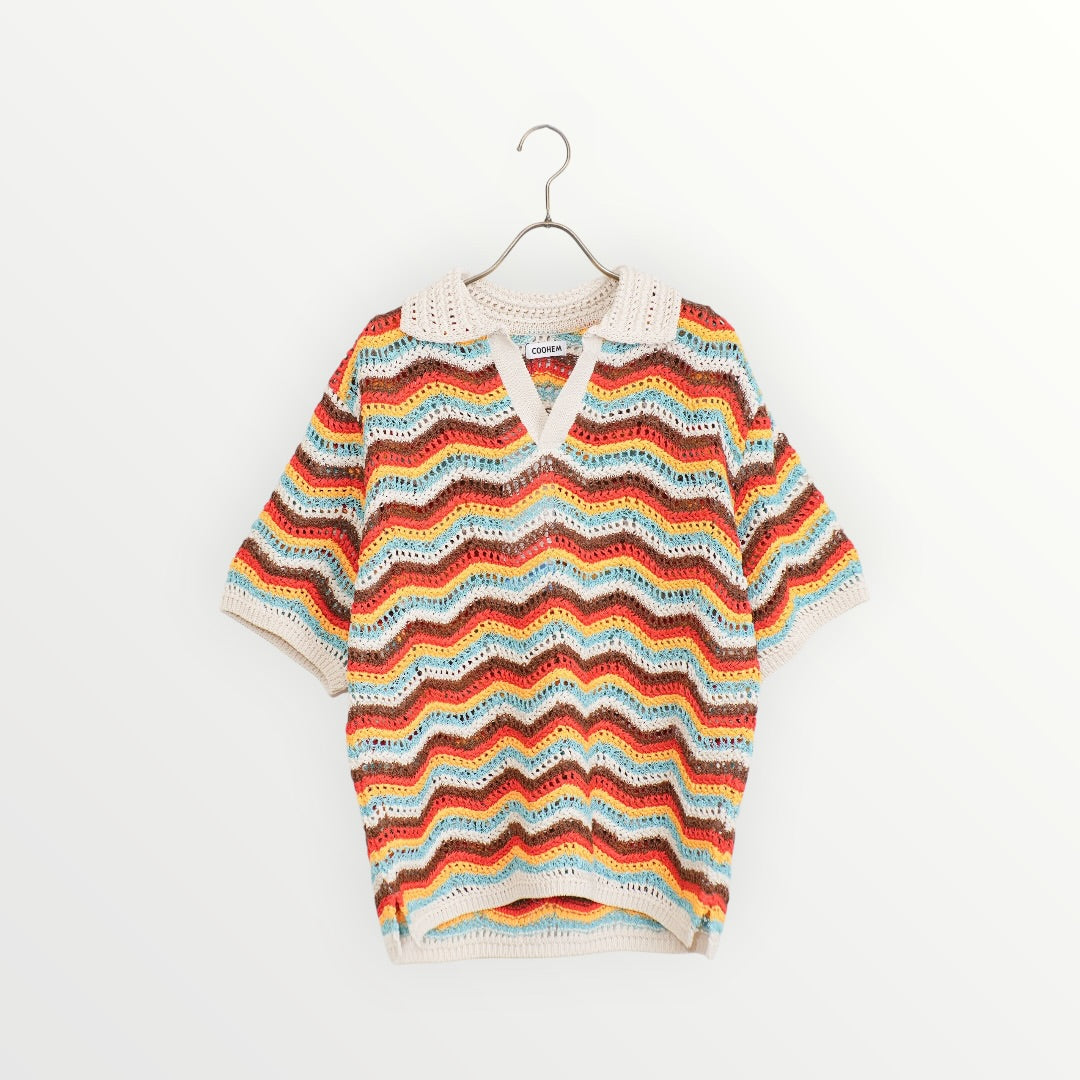 【COOHEM〈women's〉】ZIGZAG SUKASHI KNIT P/O_250326005055