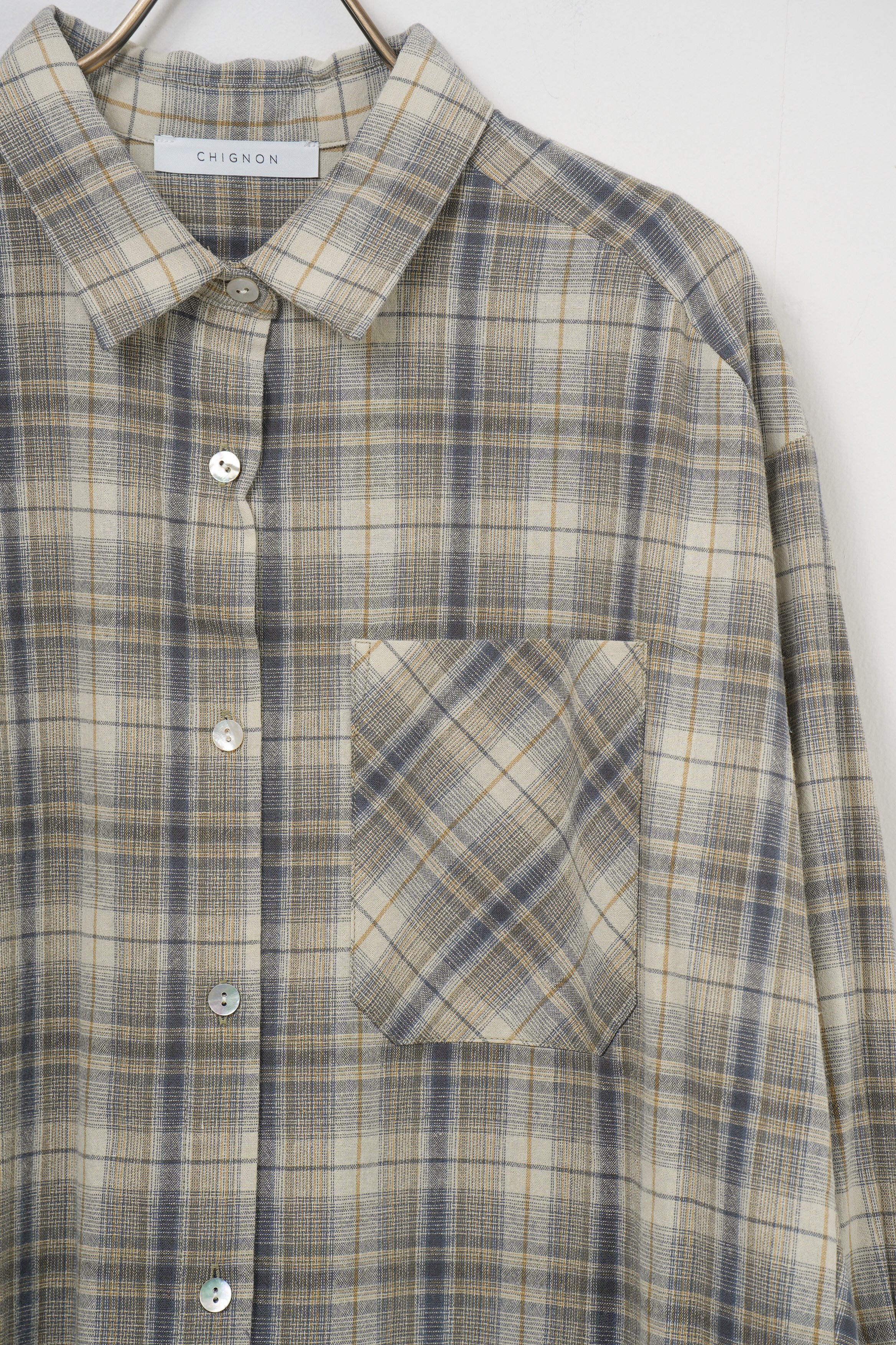 【CHIGNON】チェック2WAYシャツ_250215002387