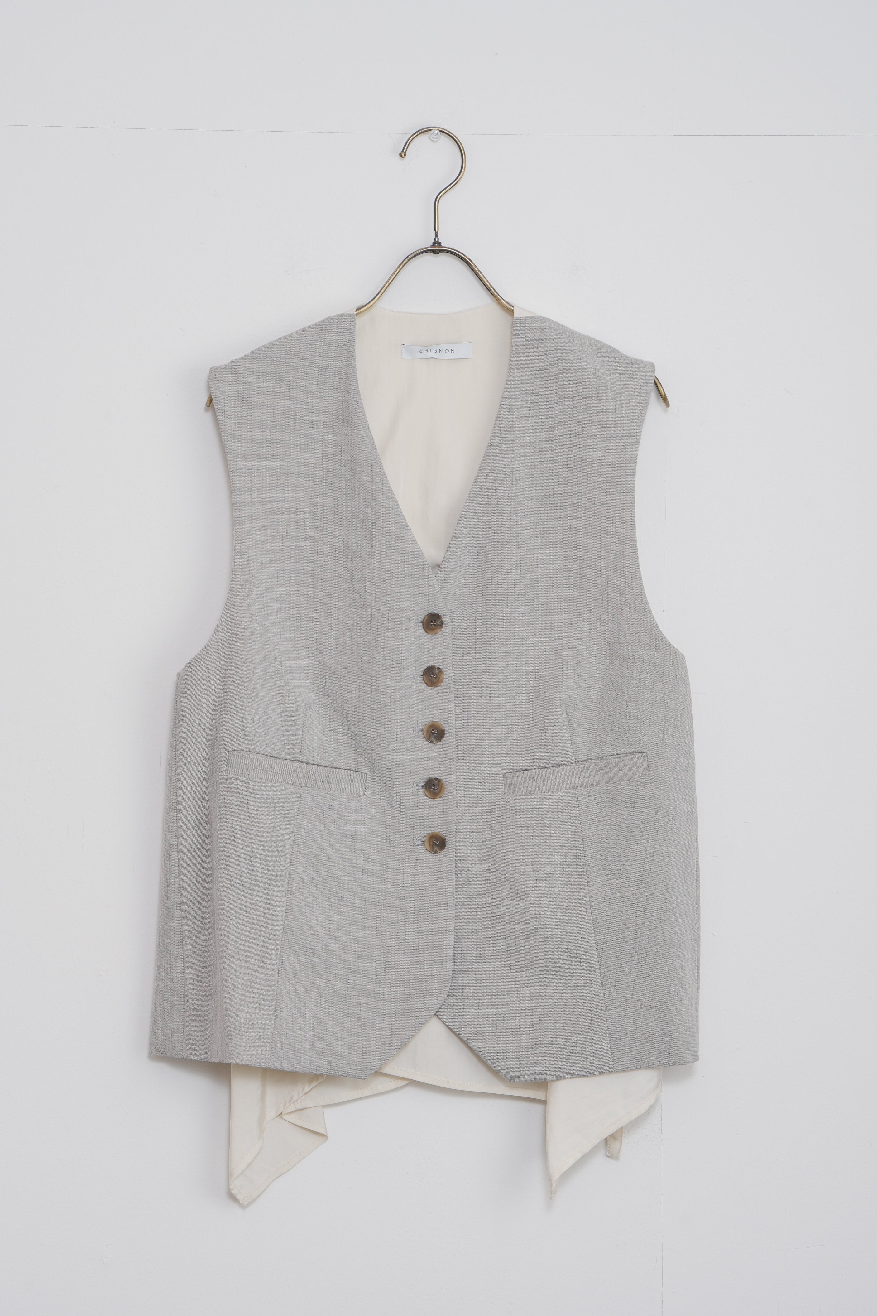 【CHIGNON】異素材ﾄﾞｯｷﾝｸﾞﾍﾞｽﾄ_240203006171