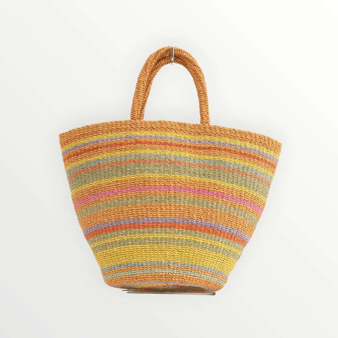 【VIOLAd'ORO】MIRO アバカ製 マルチカラーボーダートートバッグ_240419002782