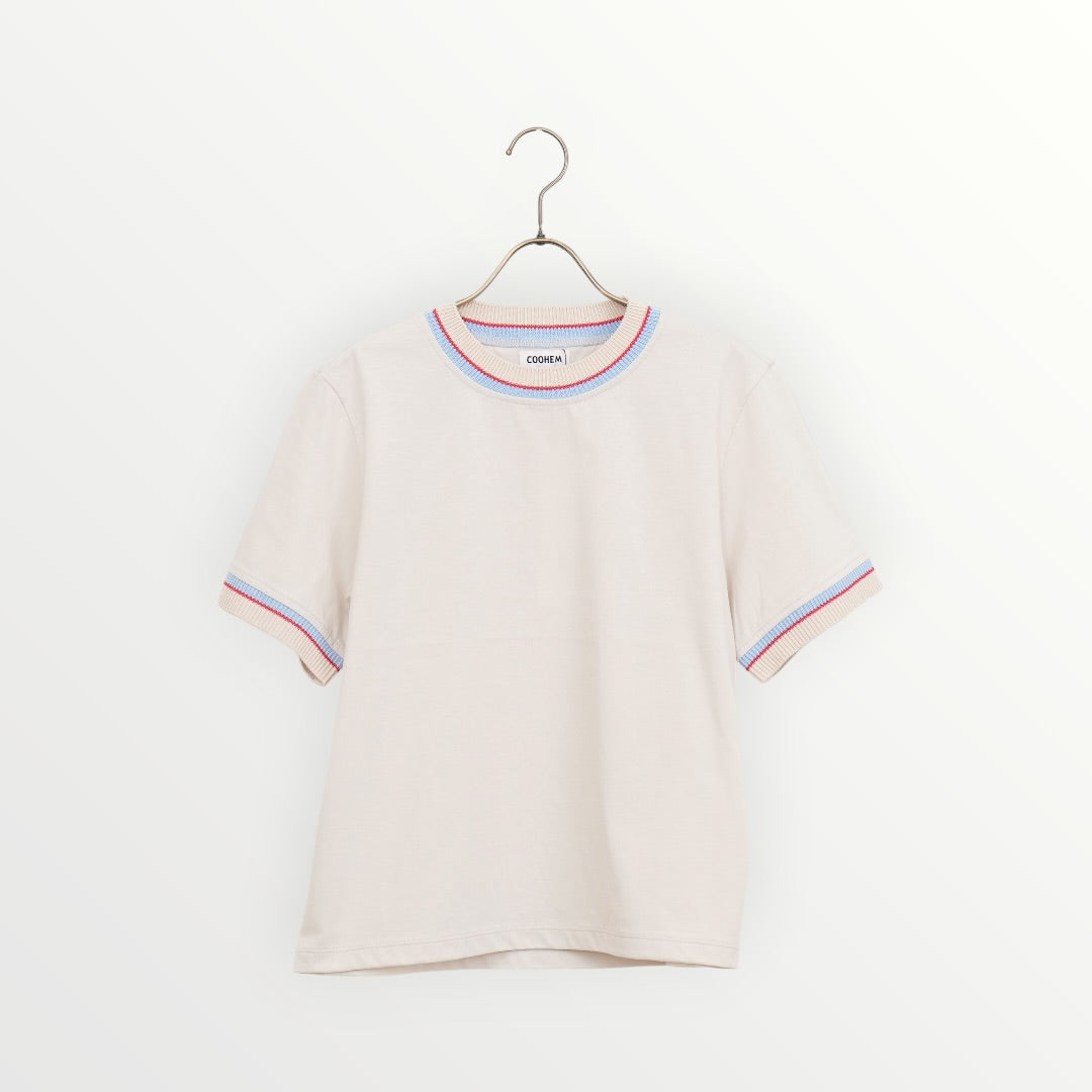 【COOHEM〈women’s〉】KNIT DETAIL RINGER T-SHIRT_250422006840