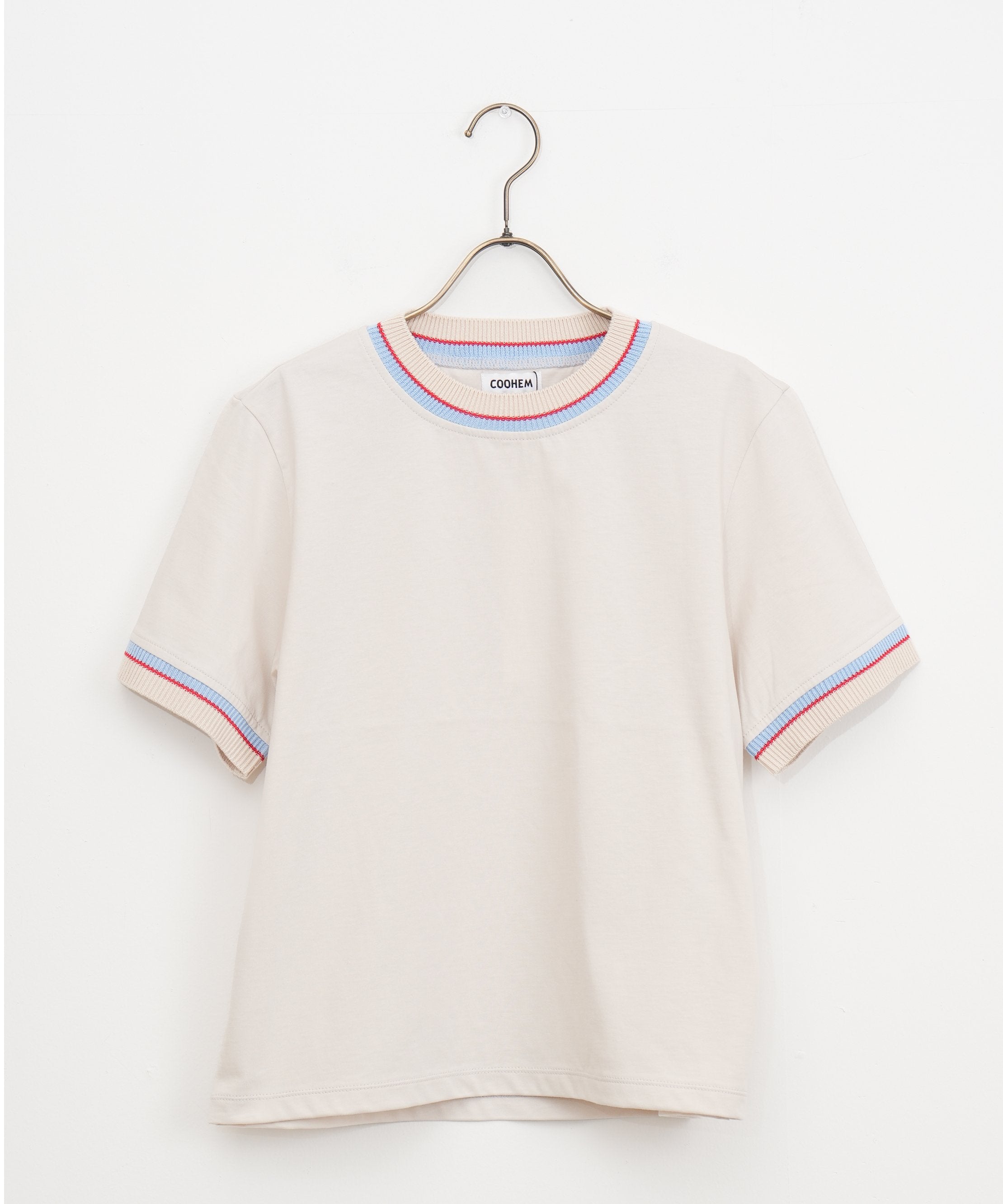 【COOHEM〈women’s〉】KNIT DETAIL RINGER T-SHIRT
