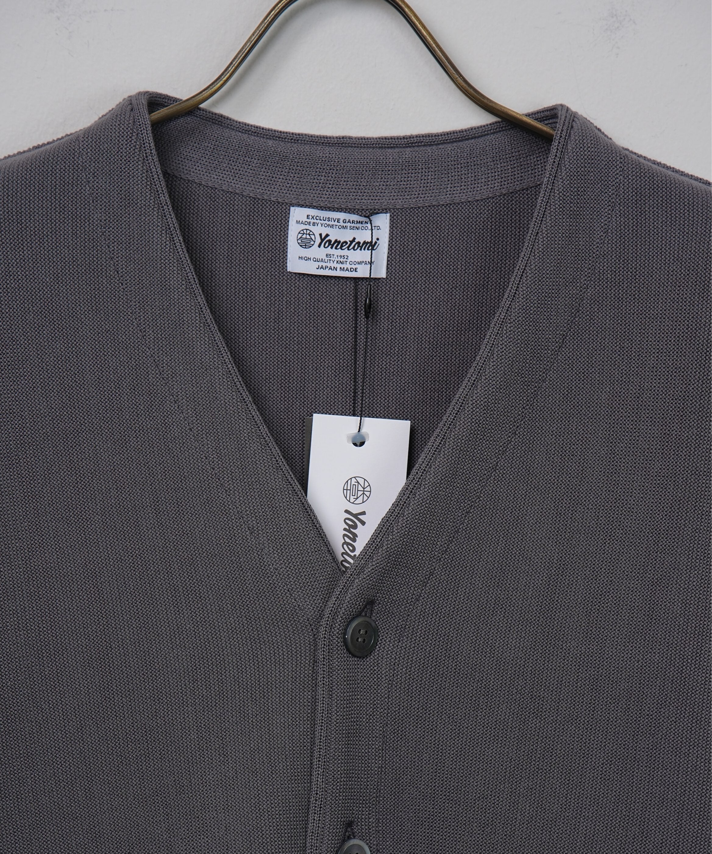 【Yonetomi〈unisex〉】GIMA COTTON KNIT C/D (V NECK)_250228003409