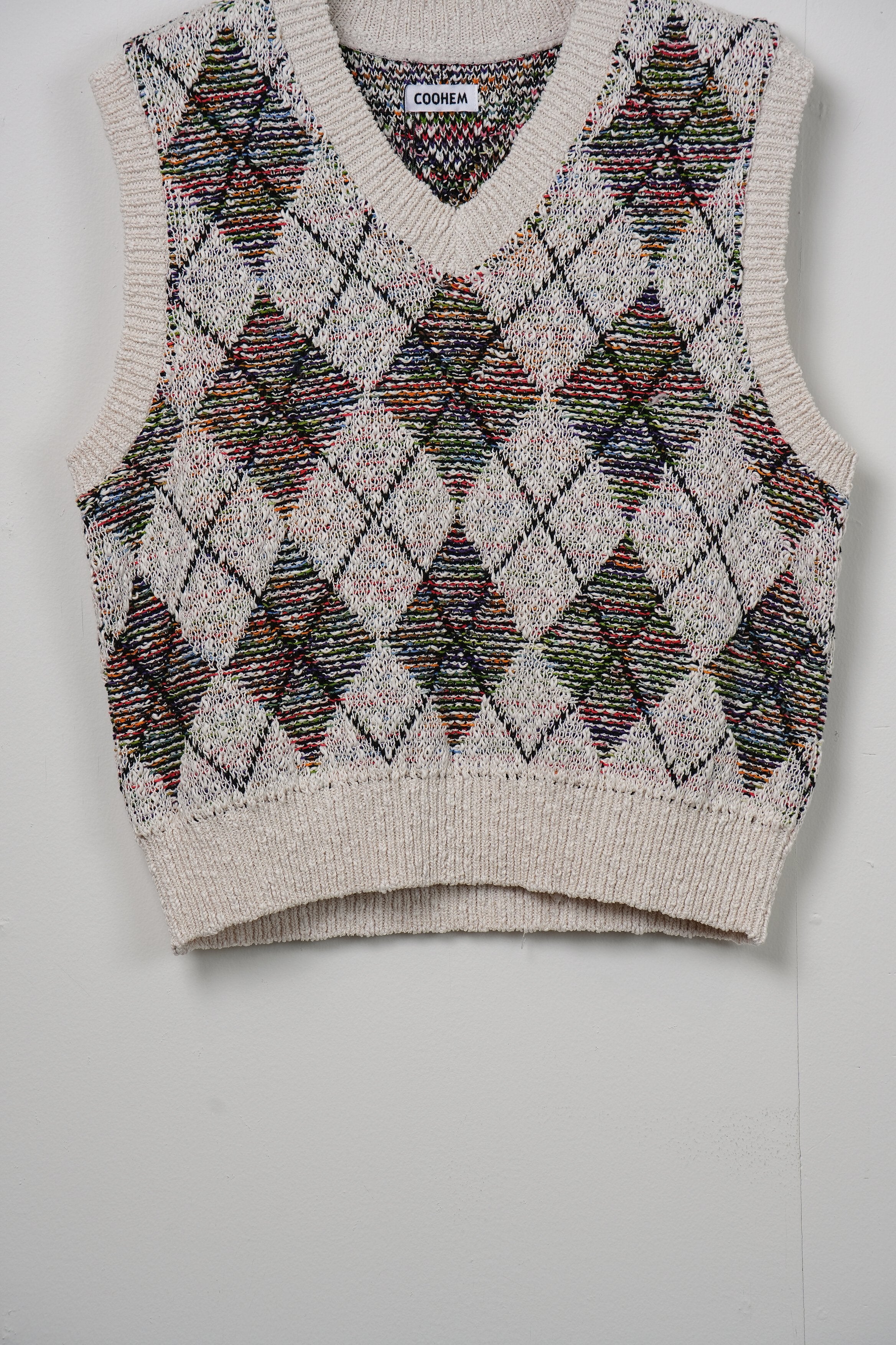 【COOHEM〈women's〉】SUMMER ARGYLE KNIT V/T_250228003386