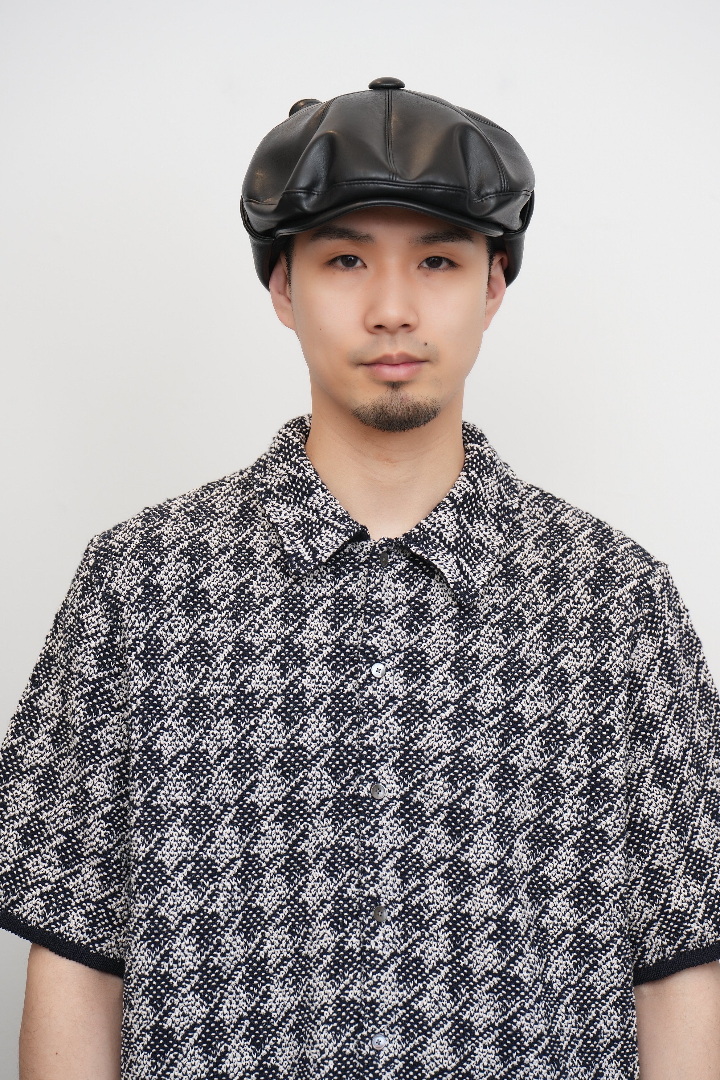 【COOHEM〈men's〉】HOUNDSTOOTH KNIT S/T_250228003402