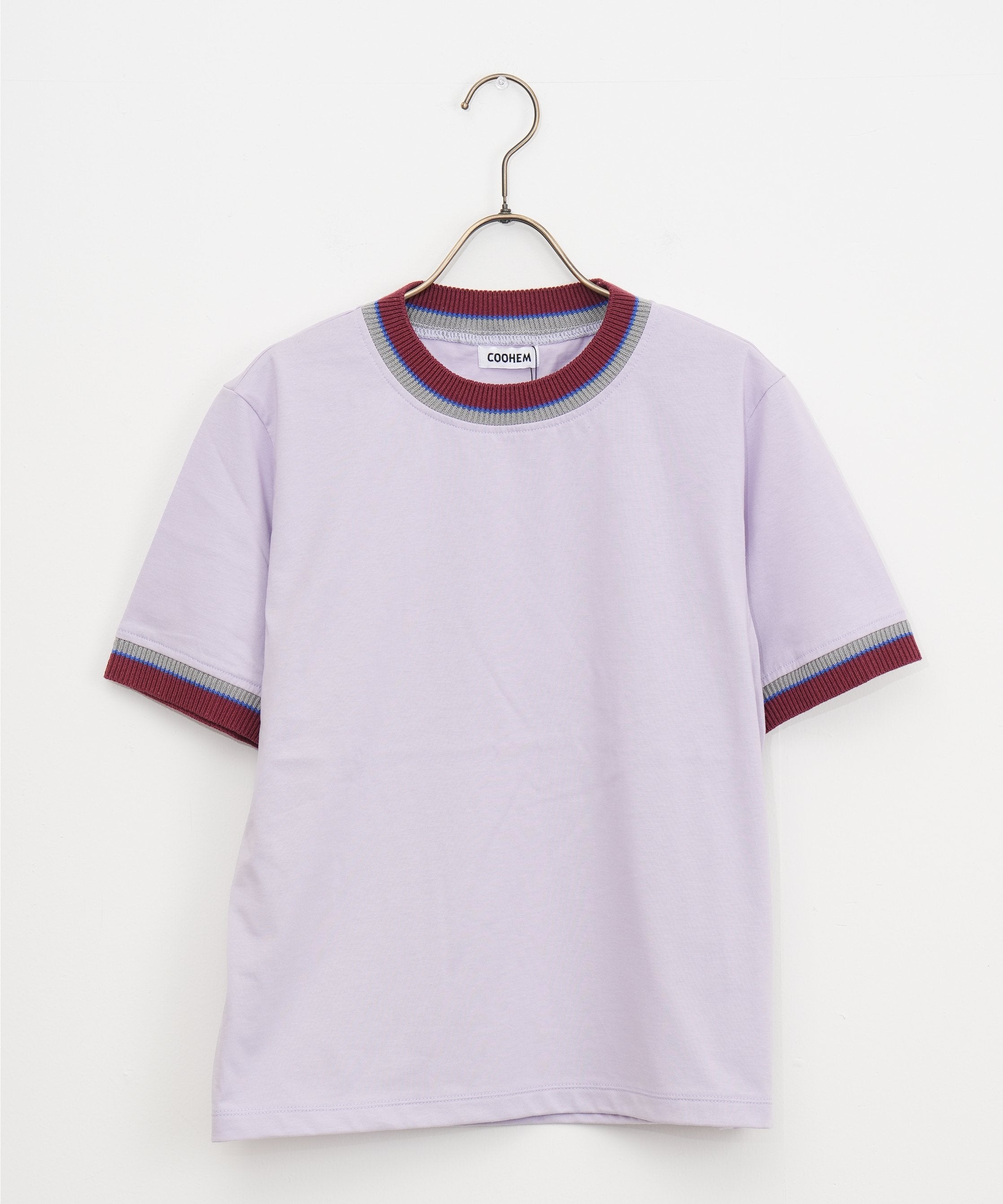 【COOHEM〈women’s〉】KNIT DETAIL RINGER T-SHIRT
