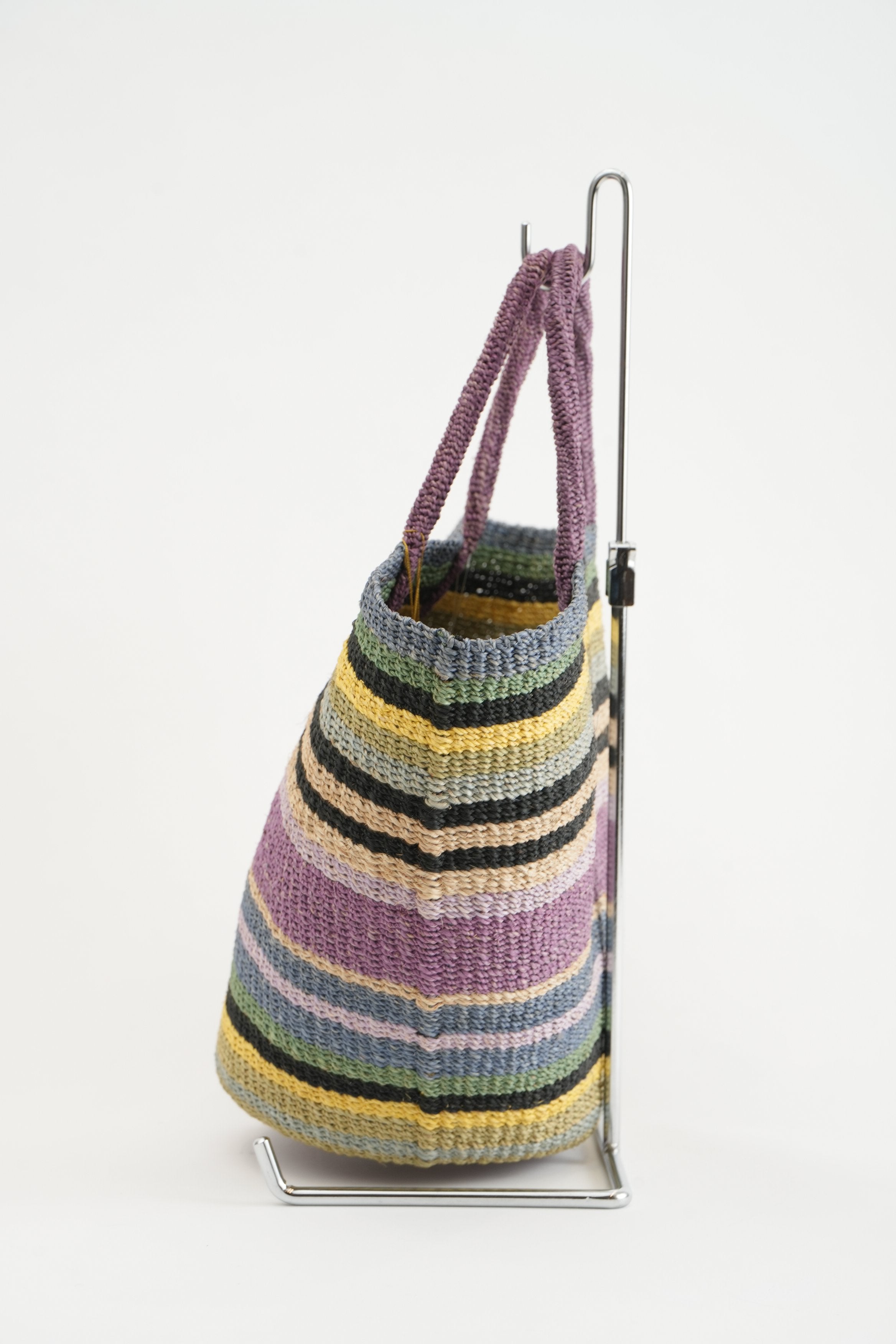 【VIOLAd'ORO】MIRO アバカ製 マルチカラーボーダートートバッグ_240419002782