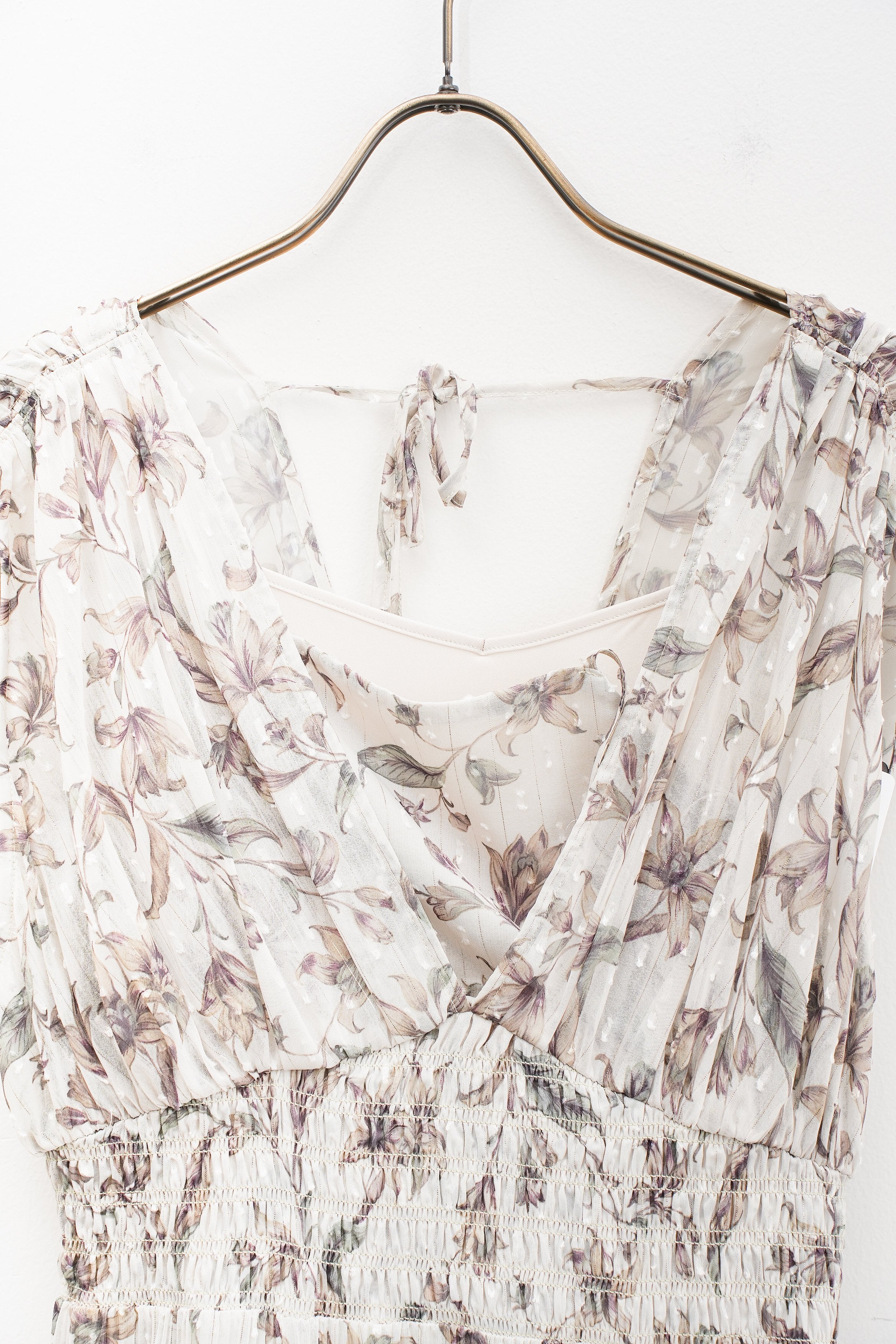 【COCO DEAL】ショルダーギャザーフラワープリントワンピース_250716002112