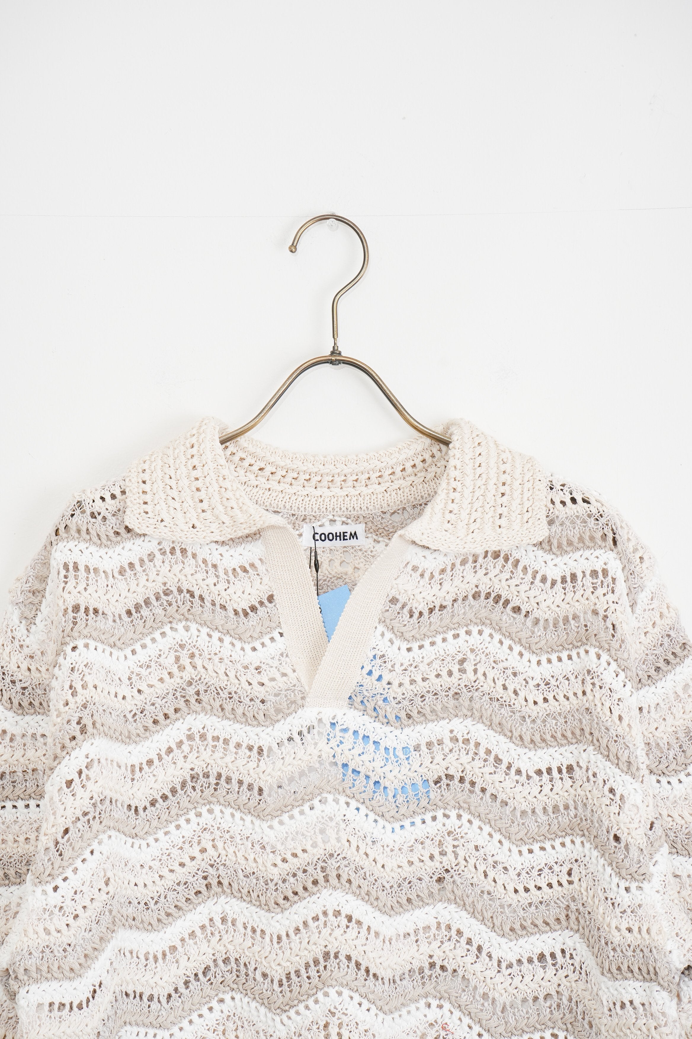 【COOHEM〈men's〉】ZIGZAG SUKASHI KNIT P/O_250326005062