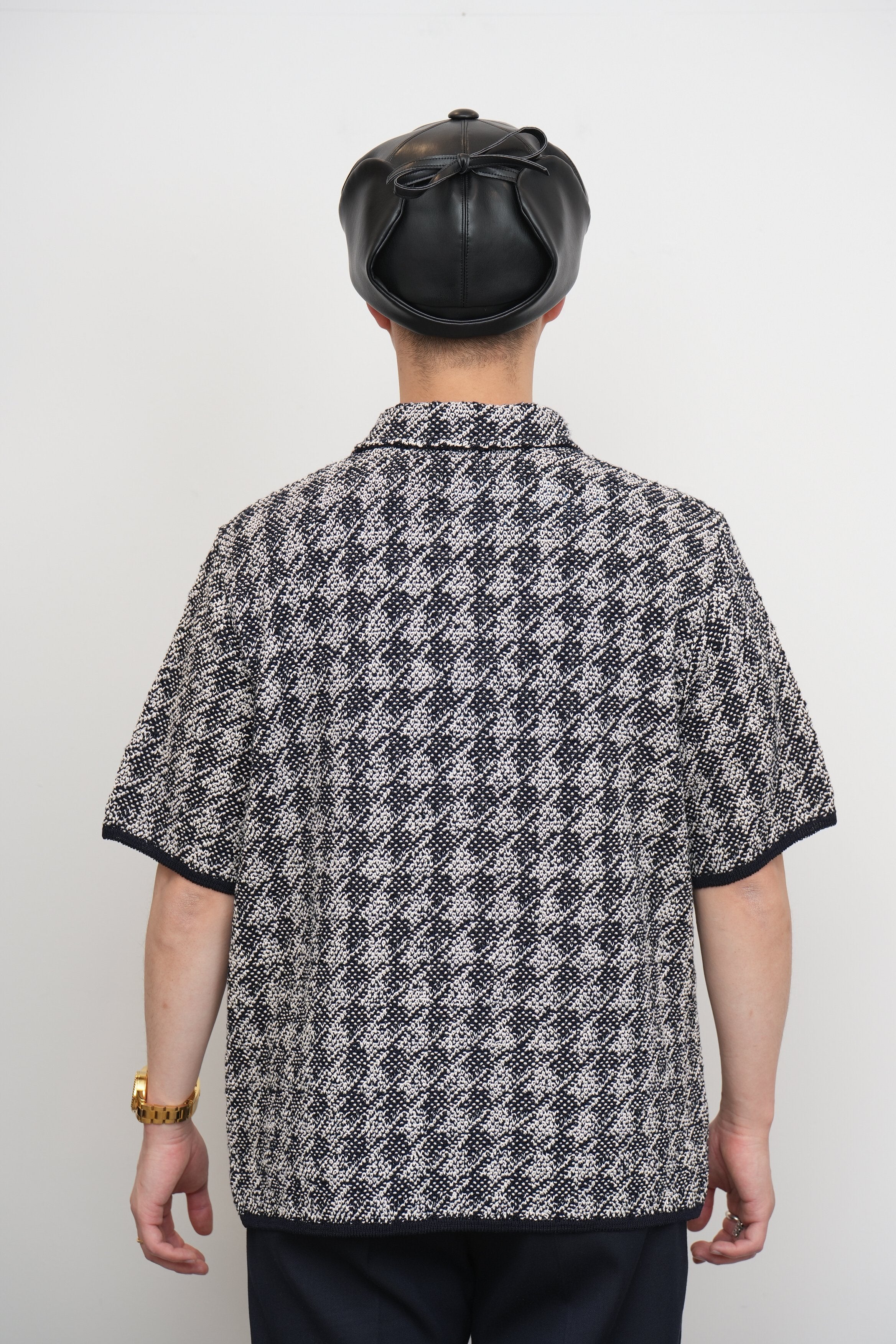 【COOHEM〈men's〉】HOUNDSTOOTH KNIT S/T_250228003402