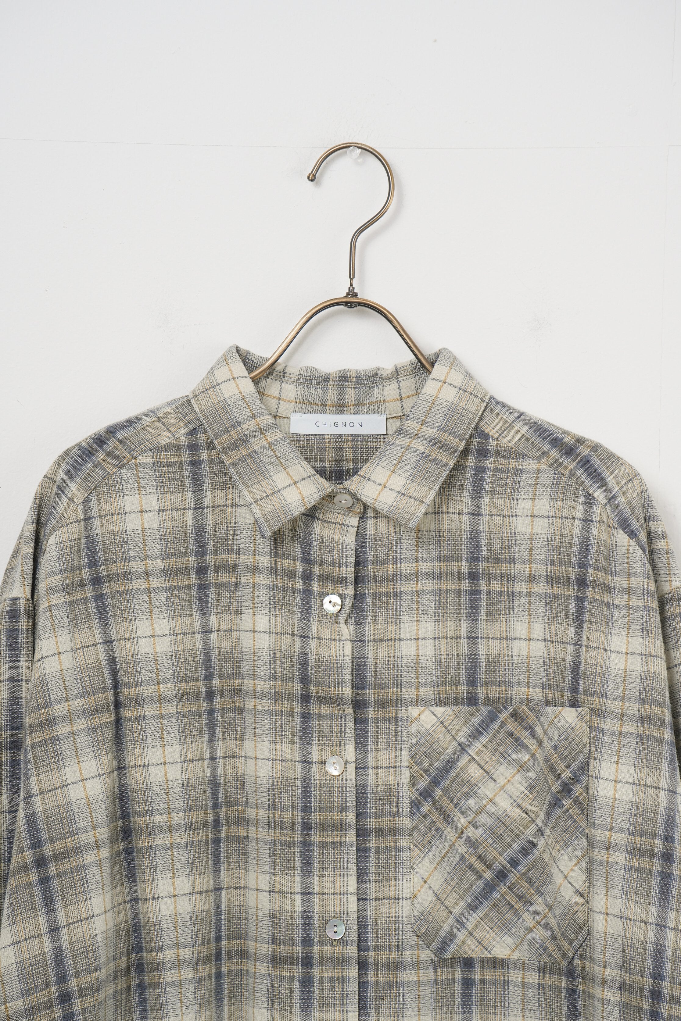 【CHIGNON】チェック2WAYシャツ_250215002387