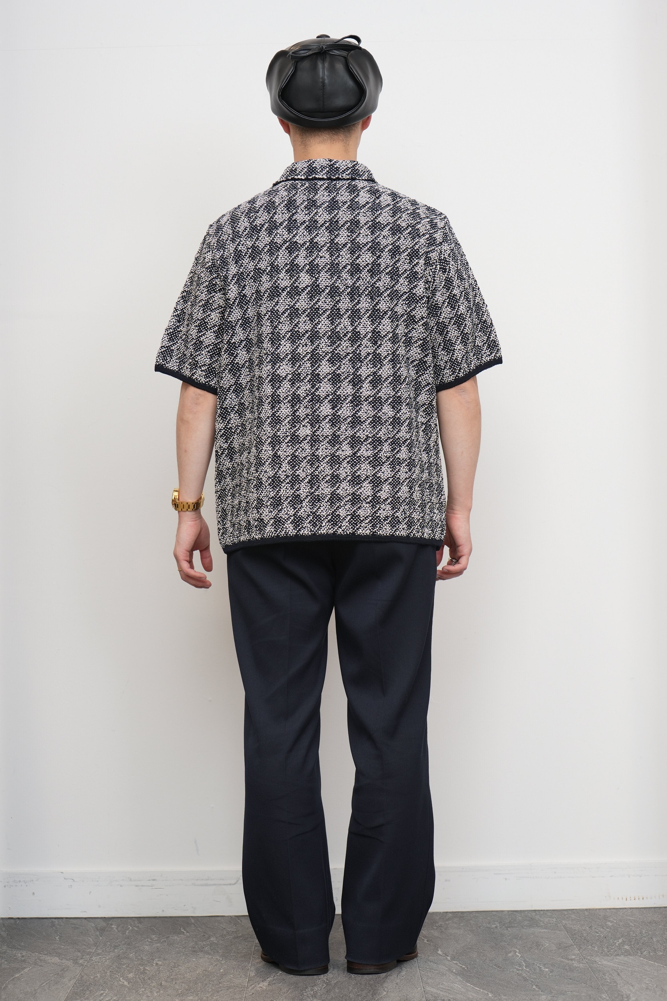 【COOHEM〈men's〉】HOUNDSTOOTH KNIT S/T_250228003402