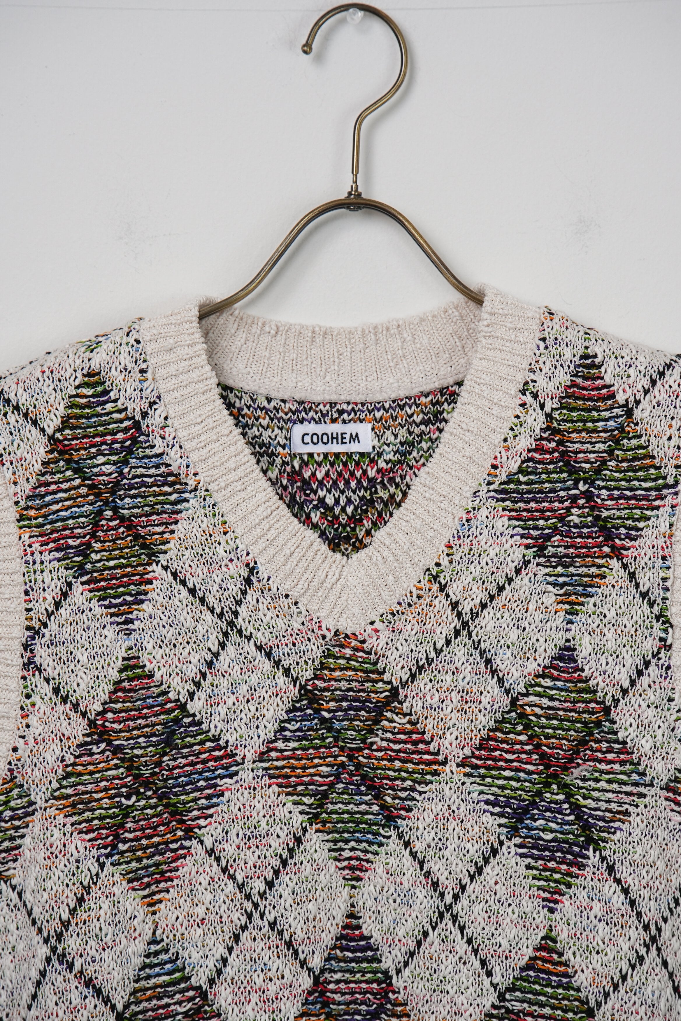 【COOHEM〈women's〉】SUMMER ARGYLE KNIT V/T_250228003386