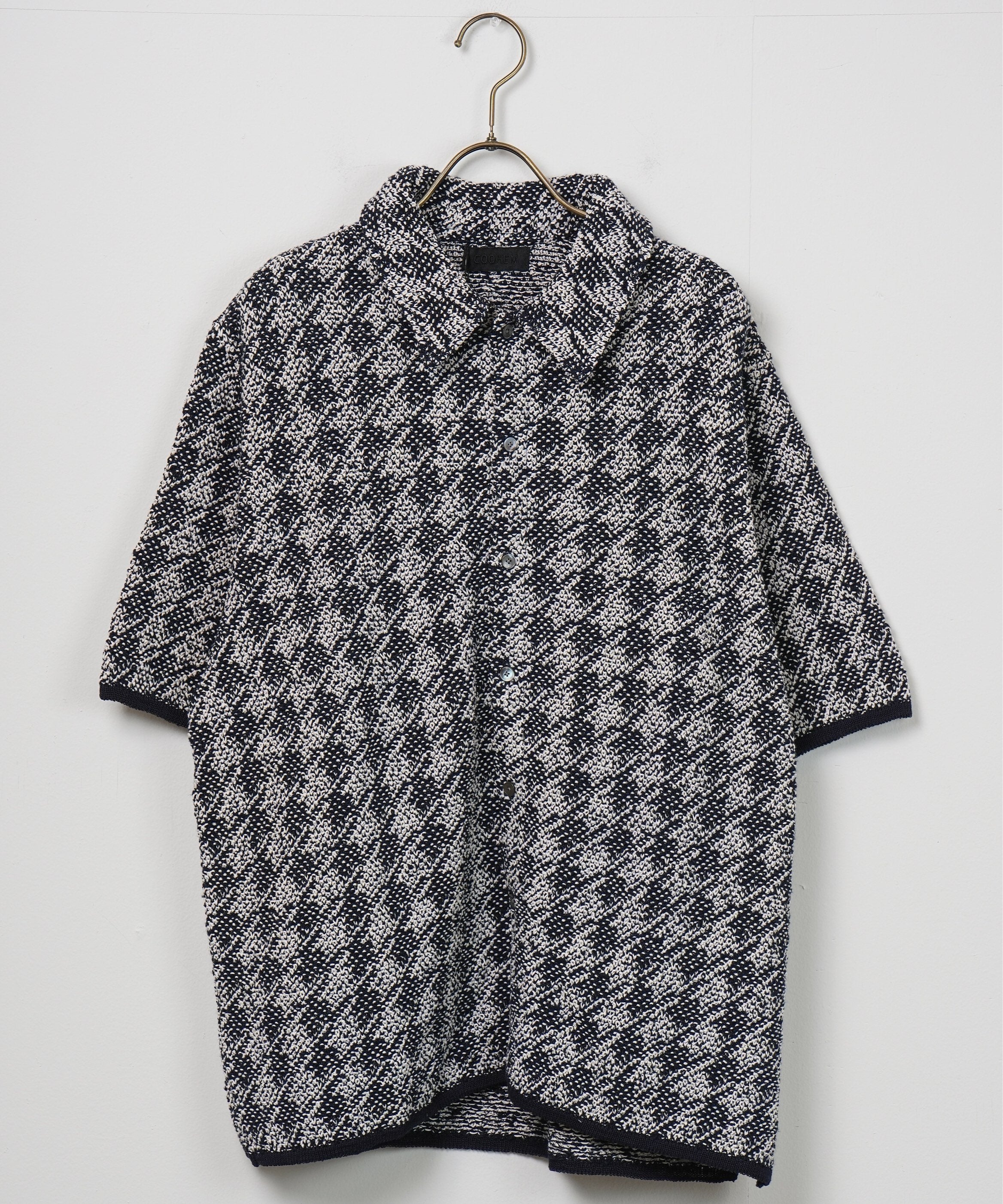 【COOHEM〈men's〉】HOUNDSTOOTH KNIT S/T_250228003402