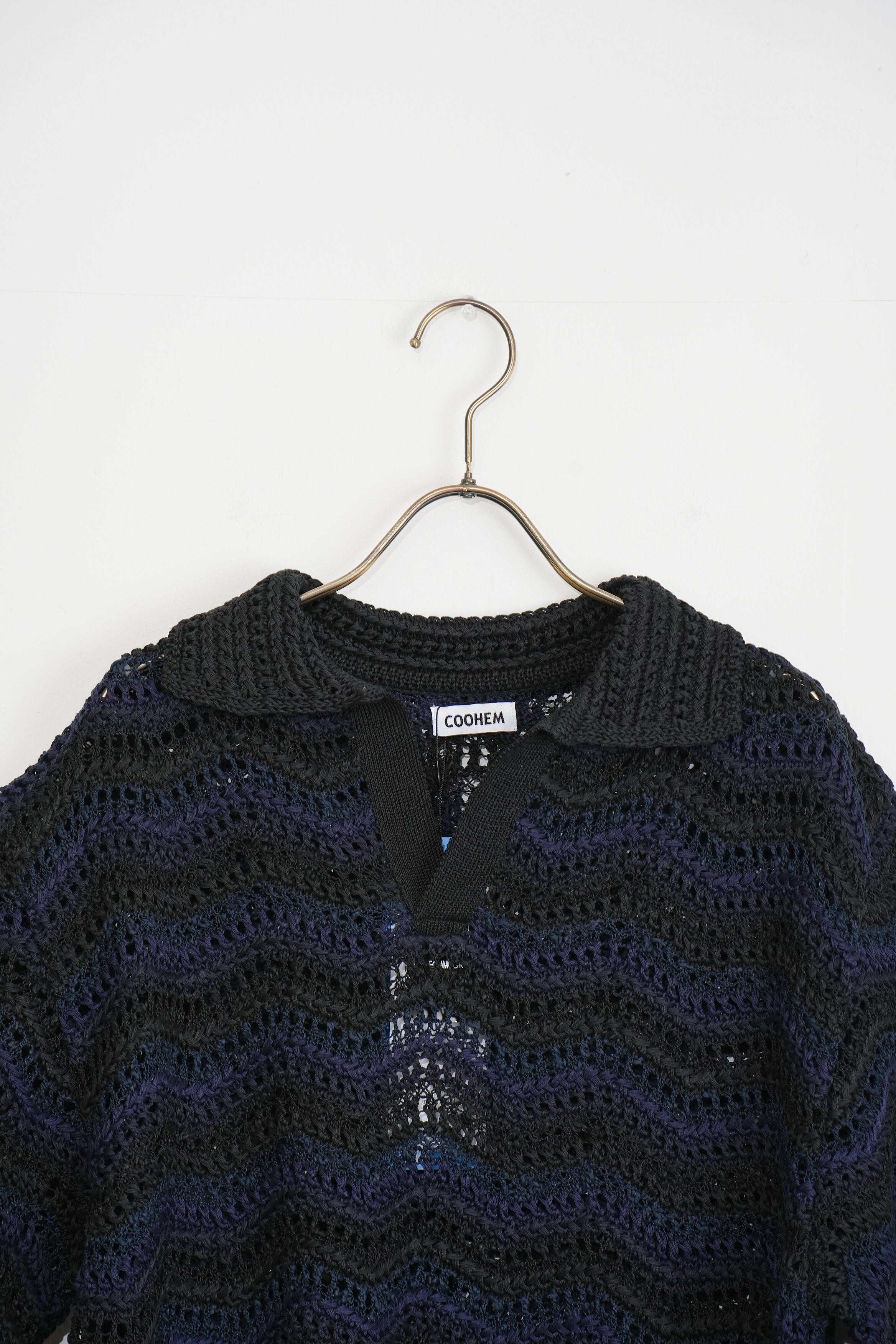 【COOHEM〈men's〉】ZIGZAG SUKASHI KNIT P/O_250326005062