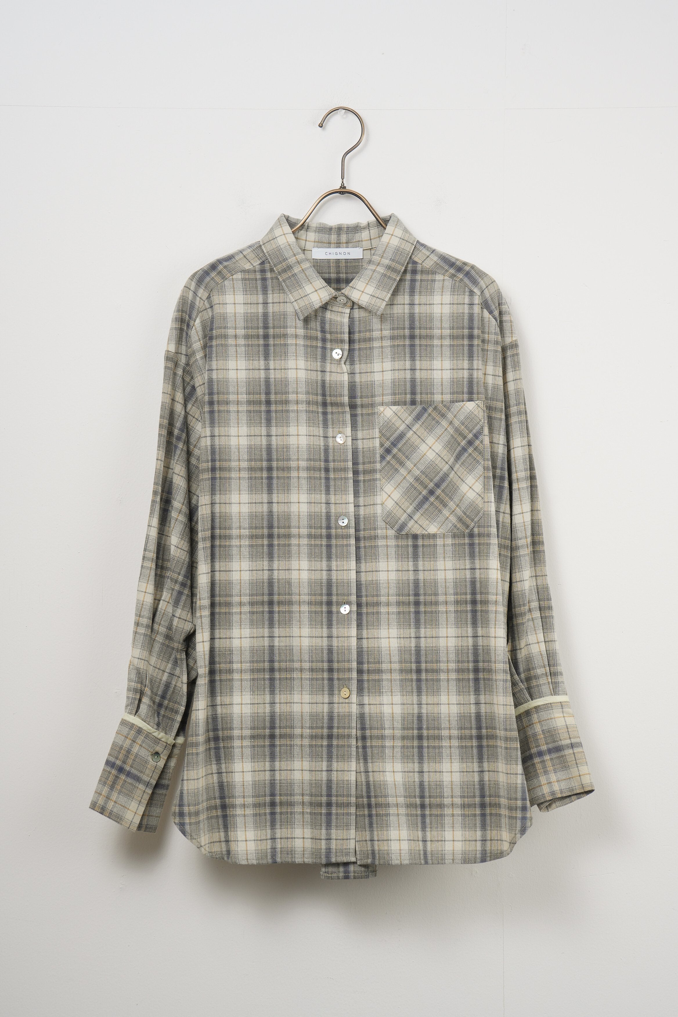 【CHIGNON】チェック2WAYシャツ_250215002387