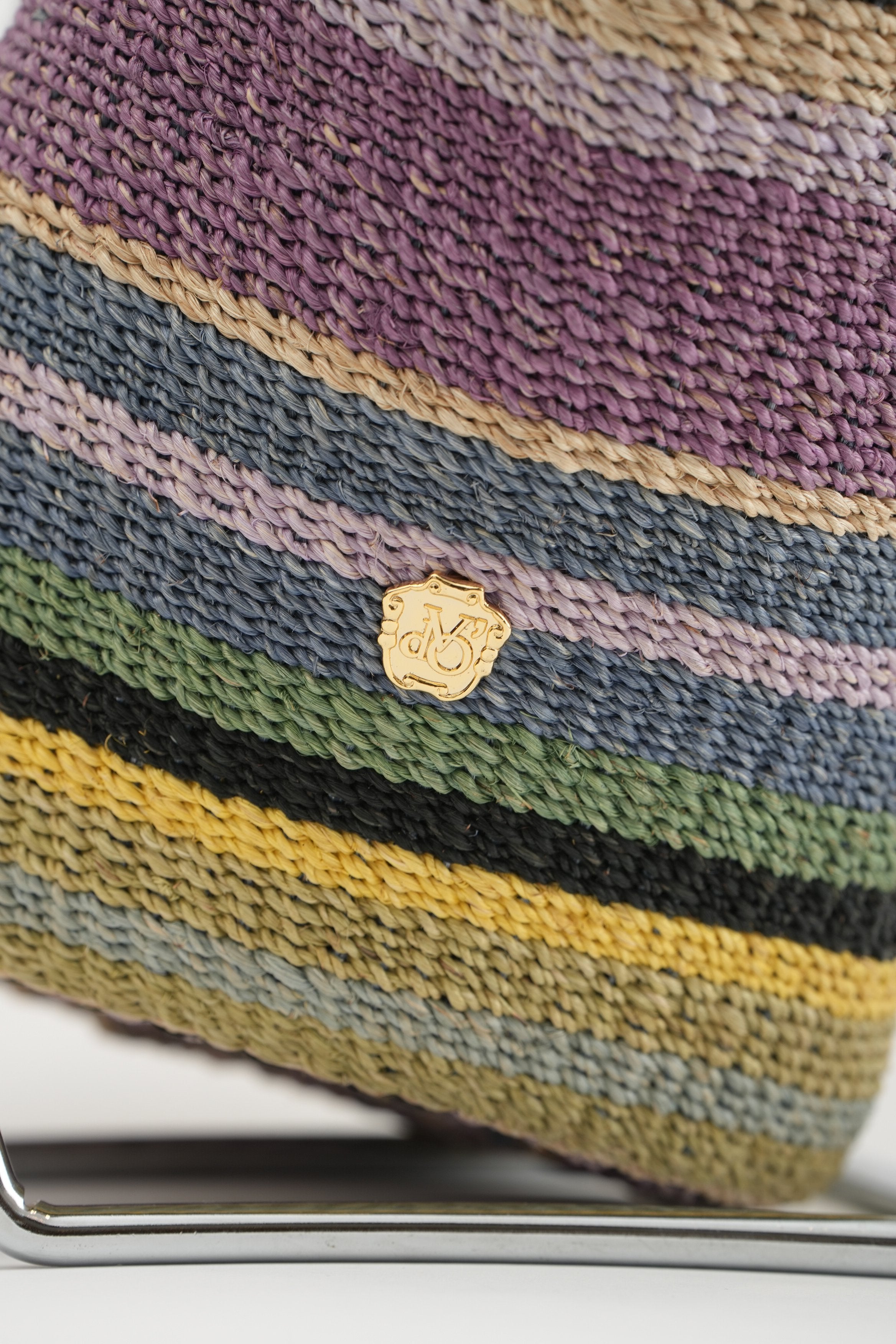 【VIOLAd'ORO】MIRO アバカ製 マルチカラーボーダートートバッグ_240419002782