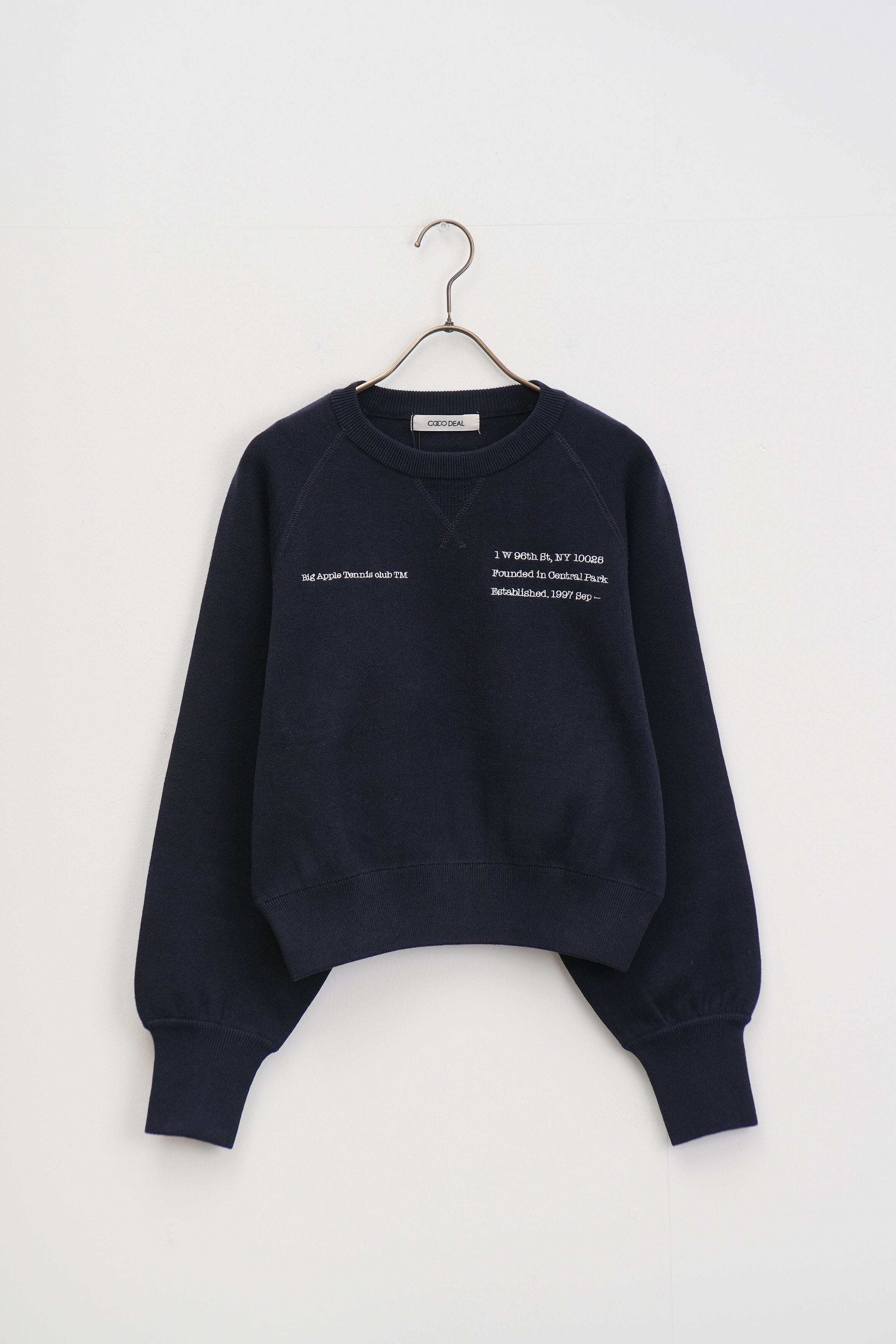 【COCO DEAL】CLUBロゴ刺繍スウェットライクニット_250124001208