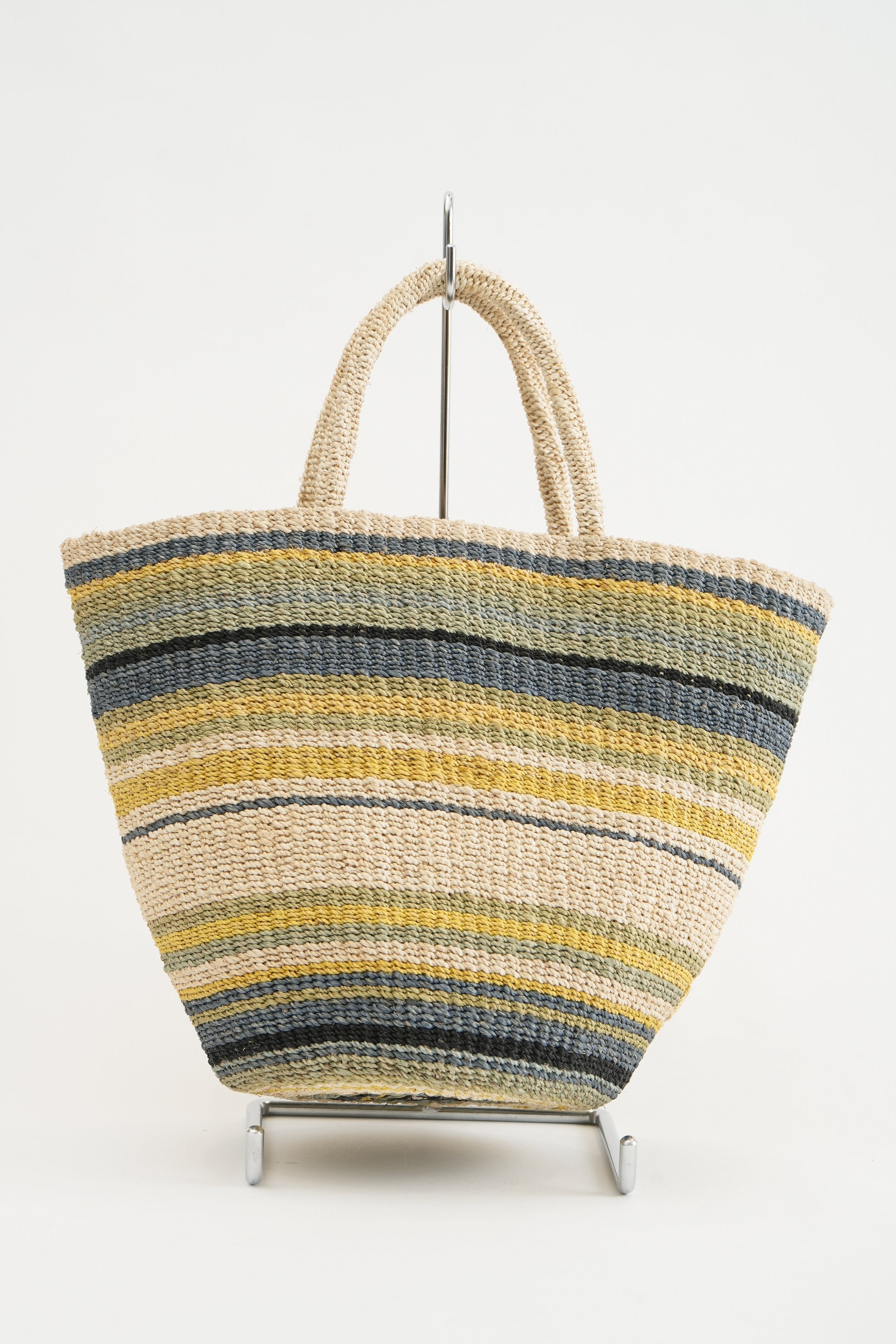 【VIOLAd'ORO】MIRO アバカ製 マルチカラーボーダートートバッグ_240419002782