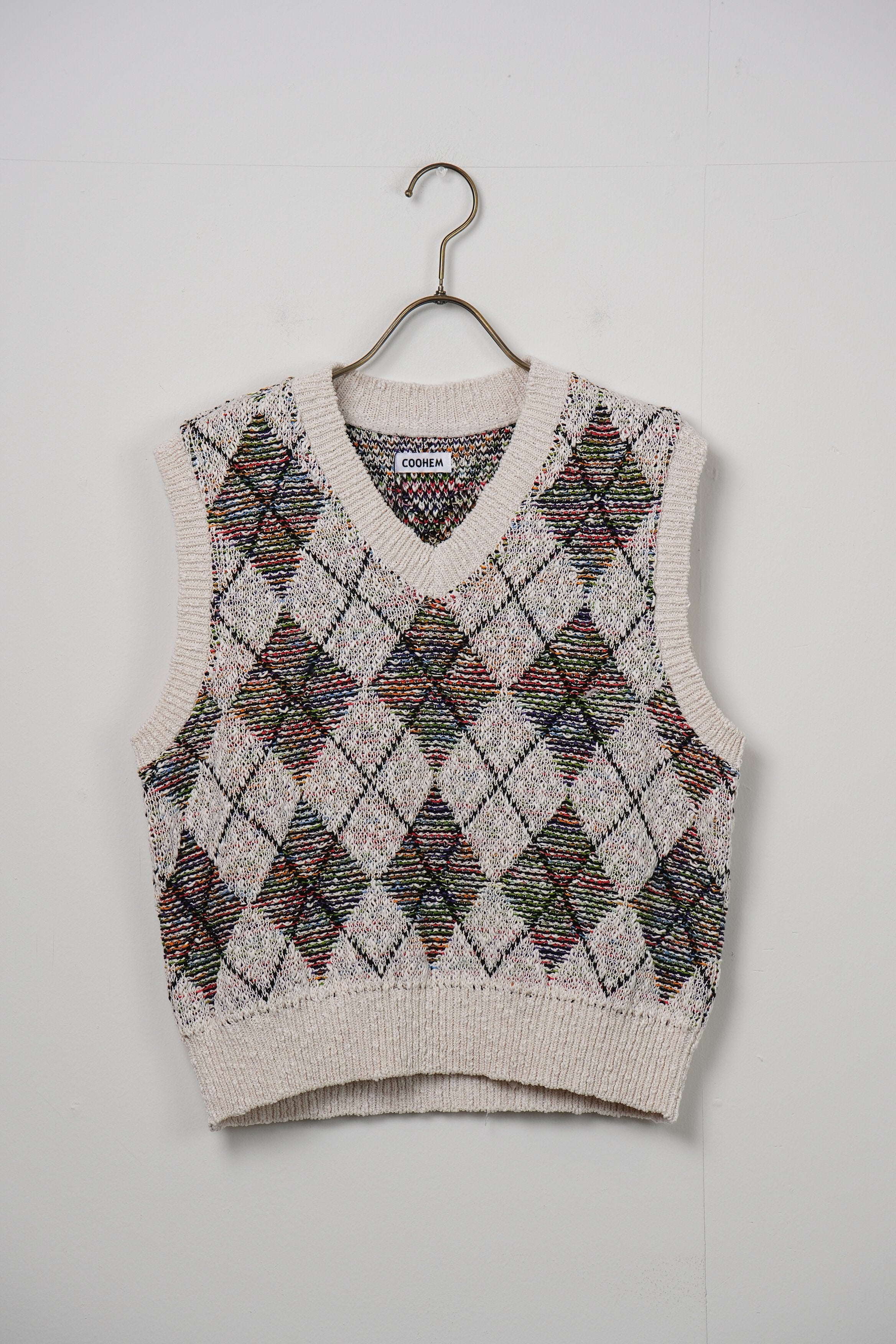 【COOHEM〈women's〉】SUMMER ARGYLE KNIT V/T_250228003386