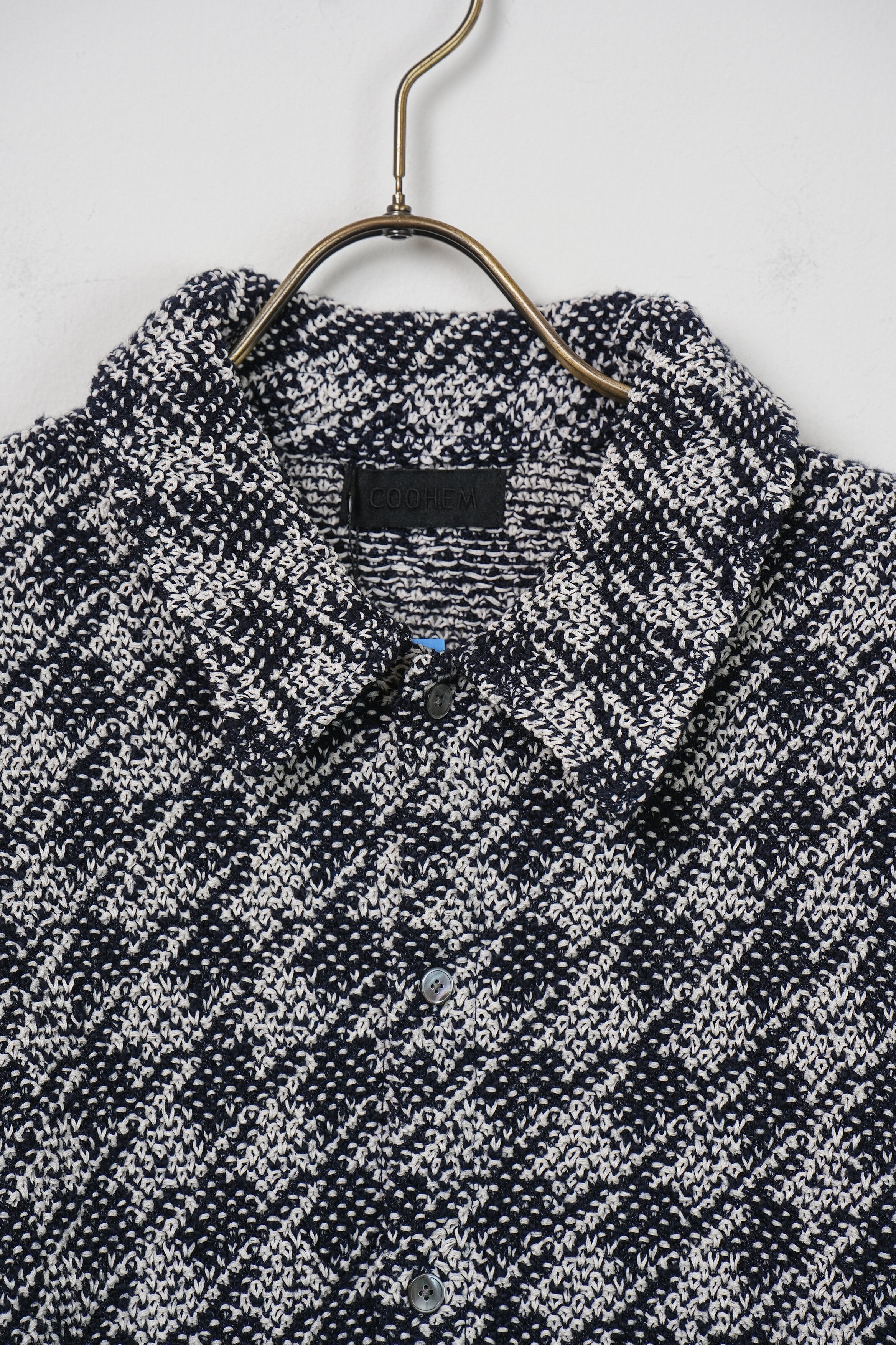 【COOHEM〈men's〉】HOUNDSTOOTH KNIT S/T_250228003402